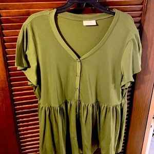 Olive green babydoll shirt